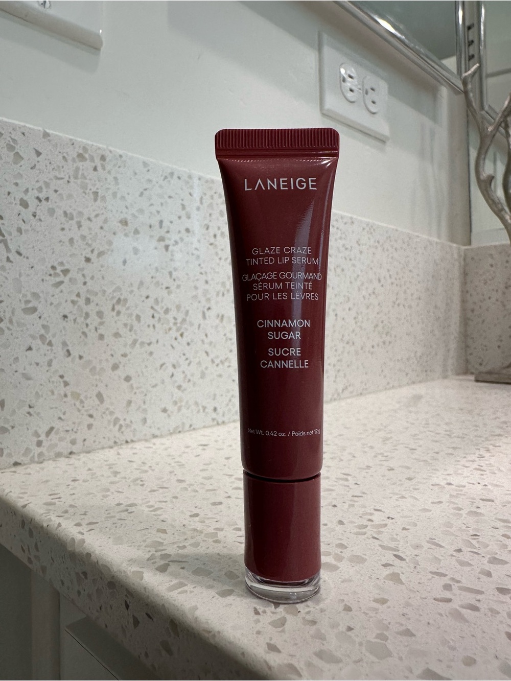 LANEIGE Glaze Craze Tinted Lip Serum — Cinnamon Sugar (Deep Burgundy)